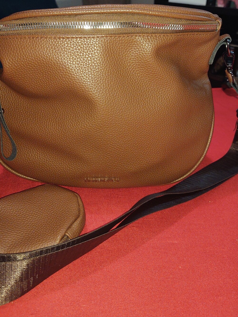 Montana West Brown Faux Leather Crossbody Bag with Coin Pouch